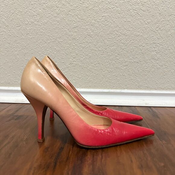 PRADA Capretto Pumps Pink Ombre Leather Pointed Heels Stiletto - Picture 1 of 13